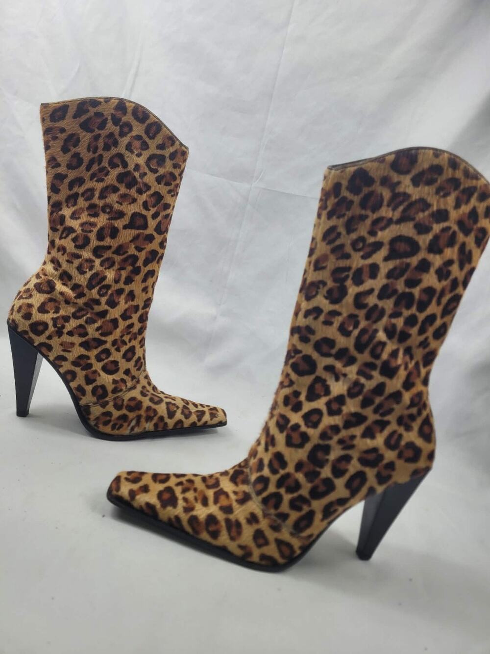 Dolce Vita Leopard Animal Print Furry Cowhide Heels Size 6